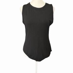NWT StitchFix Heatherly Womens Large Bodysuit Black Sleeveless Chana Rib Knit